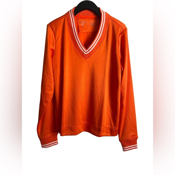Antigua Tops - Antigua Bright Orange V-Neck Pullover